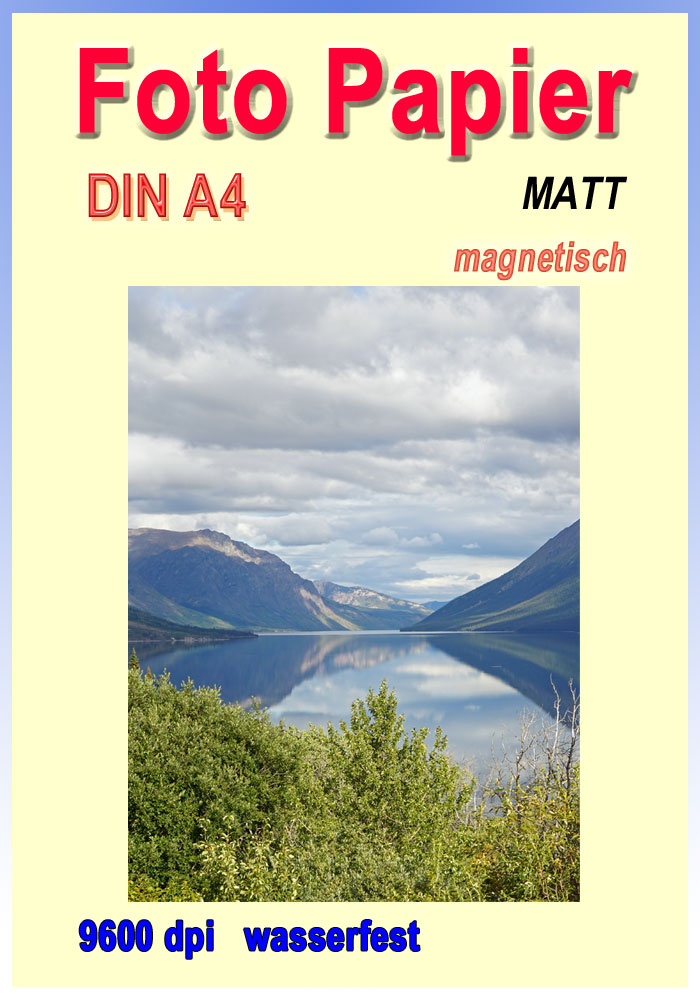 Fotopapier <b>magnetisch</b> - DIN A4 - 9.600 dpi - seidenmatt <b>5 Blatt -</b>