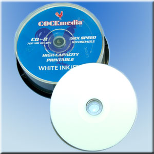 COCKmedia CD-R <b>white-printable</b> 700 MB 52x - <b>25er CakeBox</b>