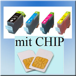 4er Patronen-Set für <b>Canon</b> Drucker mit <b>Chip</b>