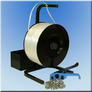 Polyester Umreifungs-Set mit <b>tragbarem Abroller 200 mm</b>