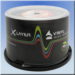 CD-R <b>Vinyl Look</b> 700 MB-80 Min-48x-<b>50 Stck.</b> in CakeBox