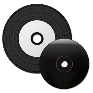 CD-R bedruckbar <b>Vinyl Look</b> 700 MB-80 Min-48x-<b>50 Stck.</b> in CakeBox